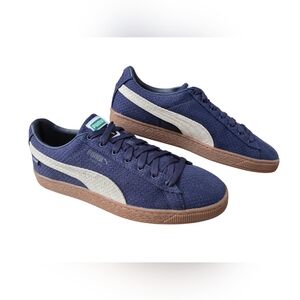 Puma Classic Hemp Navy Cream Fabric Running Shoes 396946-05 Men's Sz 13